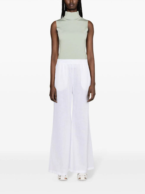 wide-leg linen trousers